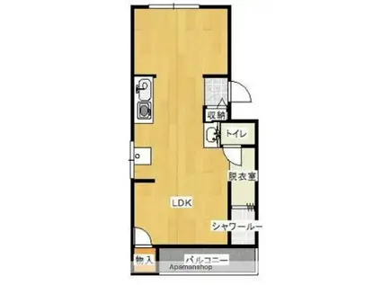 コーポ宮之本(ワンルーム/3階)の間取り写真