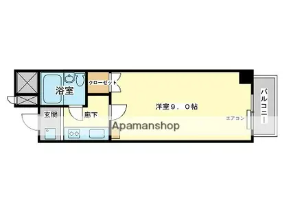 ラ・バレーヌ辻井(1K/4階)の間取り写真