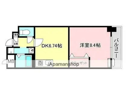 ウイングス神姫(1DK/2階)の間取り写真