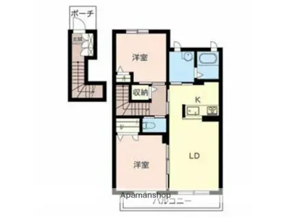 シャーメゾン八幡(2LDK/2階)の間取り写真