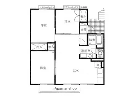 クレスト安室(3LDK/2階)の間取り写真