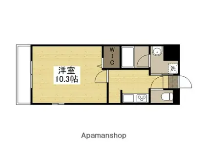 シャトー揚羽(1K/1階)の間取り写真