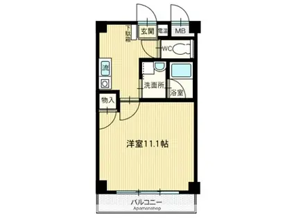 リオンドール(1K/3階)の間取り写真