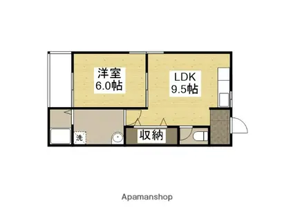 たくみマンション(1LDK/3階)の間取り写真