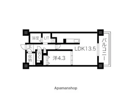 THE MUSE駅南(1LDK/2階)の間取り写真