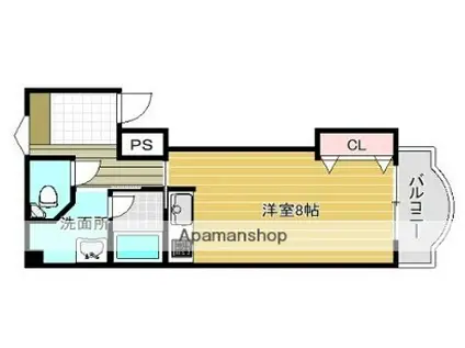 ハローハイツ(ワンルーム/3階)の間取り写真