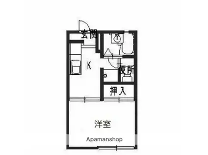 ヴィラカメリアA(1K/1階)の間取り写真