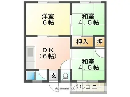シティビル(3DK/3階)の間取り写真
