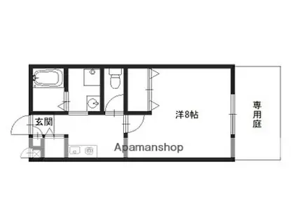 ベルフローラ(1K/1階)の間取り写真