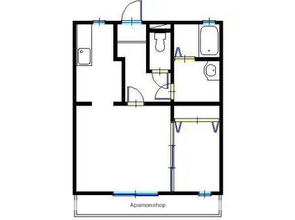 ART-O(1LDK/1階)の間取り写真