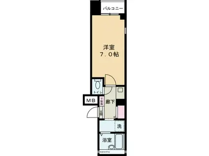 シャトー三和船場(1K/4階)の間取り写真