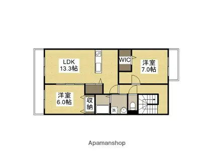 ヴェールメゾン(2LDK/2階)の間取り写真