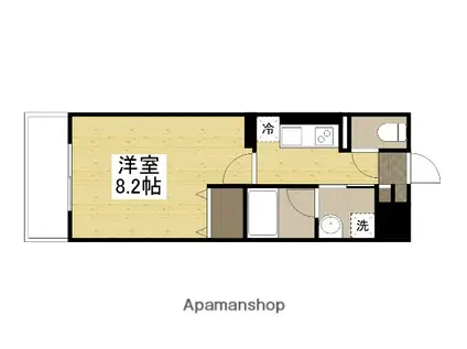 LEMIZE手柄(1K/1階)の間取り写真