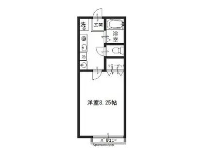 エトランス東洋高前(1K/2階)の間取り写真