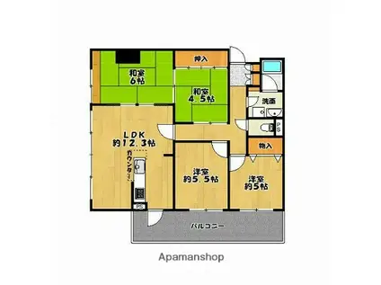 朝日プラザ東今宿(4LDK/3階)の間取り写真