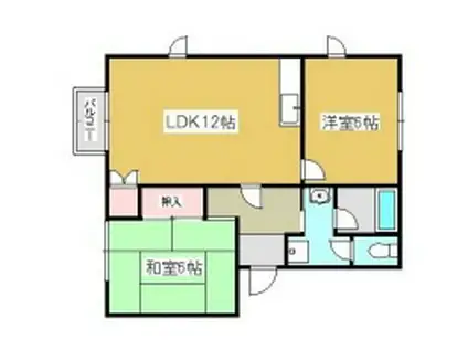 バローレ御立 A棟(2LDK/2階)の間取り写真