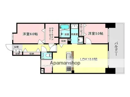 アルファスマート英賀保駅(2LDK/10階)の間取り写真