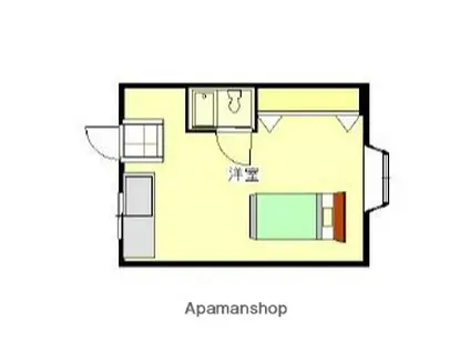 書写マンションB棟(ワンルーム/3階)の間取り写真