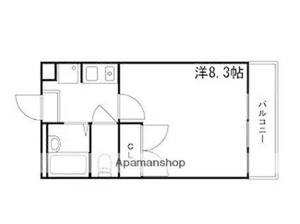 MISTRAL下手野(1K/2階)の間取り写真