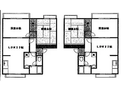 大西ハイツ 東棟(2LDK/2階)の間取り写真