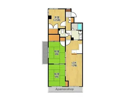 ラ グレイス姫路(3LDK/4階)の間取り写真