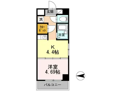 土井ハイツ北条口(1K/5階)の間取り写真