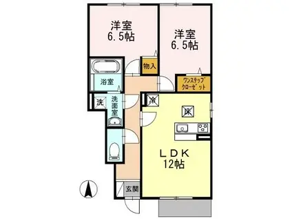 コンプリオ(2LDK/1階)の間取り写真