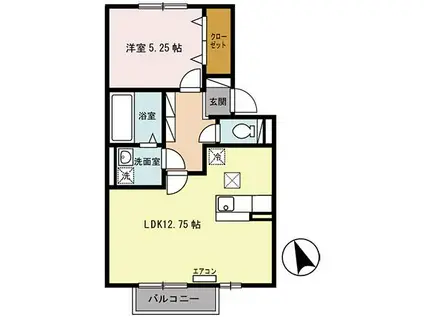 アイグリーン(1LDK/1階)の間取り写真