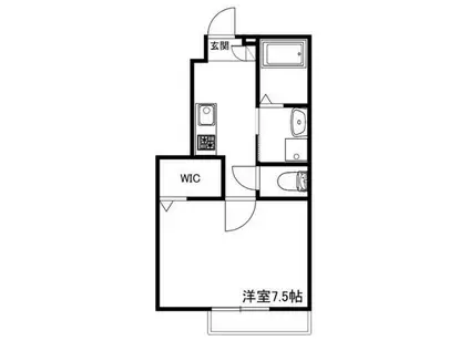 MERIDIES(1K/1階)の間取り写真