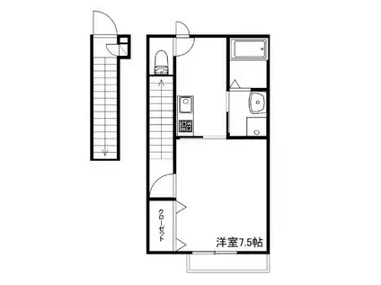 MERIDIES(1K/2階)の間取り写真