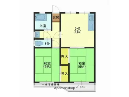 ミキコーポ(2DK/2階)の間取り写真