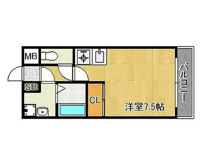 PINEONE(1K/2階)の間取り写真