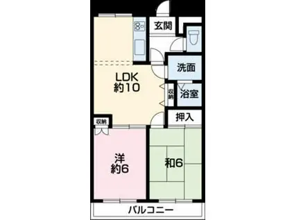 ピア・ルミナス1番館(2LDK/1階)の間取り写真