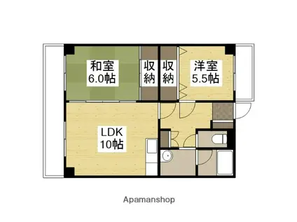 コーポラスピーチ(2LDK/1階)の間取り写真