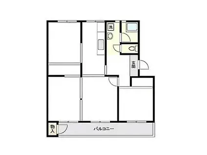 青山年々森ハイツ A棟(3DK/5階)の間取り写真