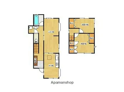 山陽本線 はりま勝原駅 徒歩7分 2階建 築48年(2LDK)の間取り写真