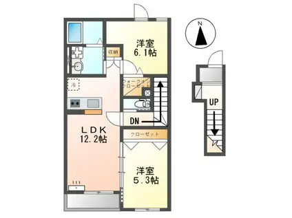 アルモカーサ(2LDK/2階)の間取り写真