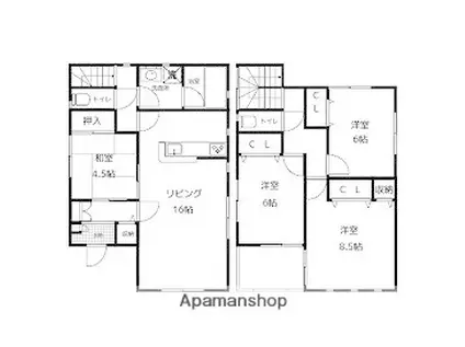 山陽電気鉄道網干線 山陽網干駅 徒歩22分 2階建 築11年(4LDK)の間取り写真