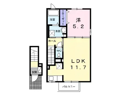 イーグレットヒルズⅡ(1LDK/2階)の間取り写真