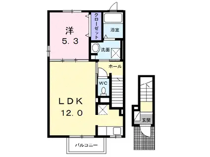 イーグレットヒルズⅡ(1LDK/2階)の間取り写真