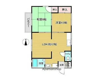 エムハイツA(2LDK/2階)の間取り写真