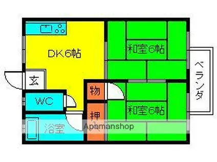 松島ハイツ(2DK/2階)の間取り写真
