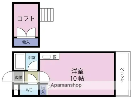 阪本マンション(ワンルーム/3階)の間取り写真