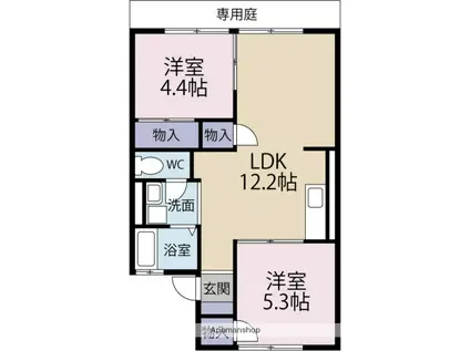 ロイヤルハイツ神宮(2LDK/1階)の間取り写真