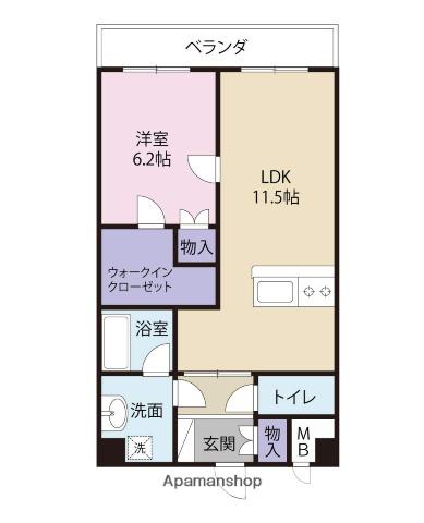 リーガパレス(1LDK/2階)の間取り写真