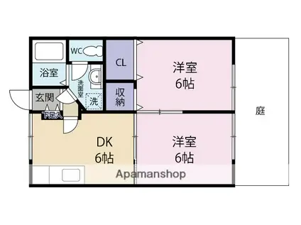 コスモハイツ(2DK/1階)の間取り写真
