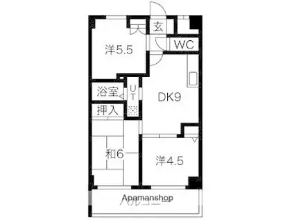 エバーグレース当麻(3DK/2階)の間取り写真