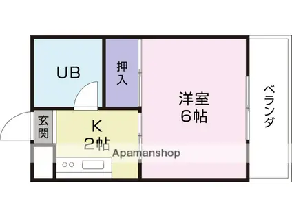 新栄マンション(1K/4階)の間取り写真
