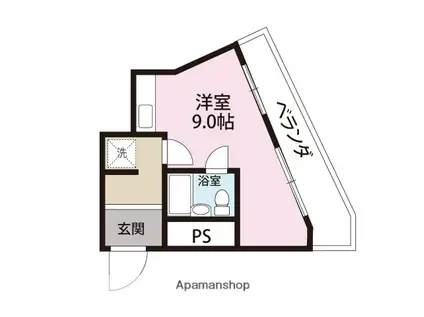 三愛マンション(ワンルーム/2階)の間取り写真