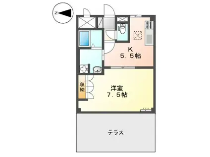 パン・ヴィラージュ(1DK/1階)の間取り写真